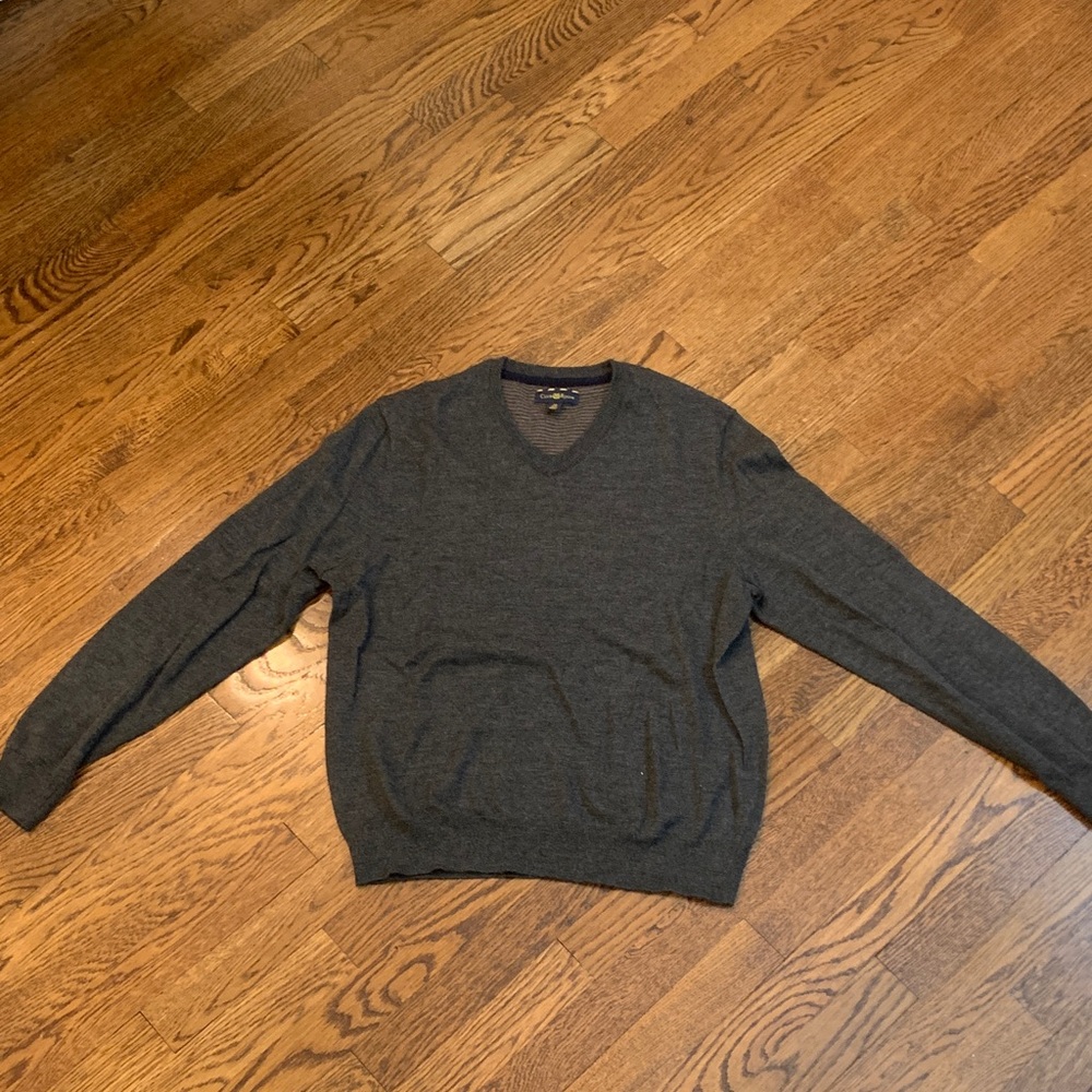 Club Room Charcoal V-Neck Merino Sweater